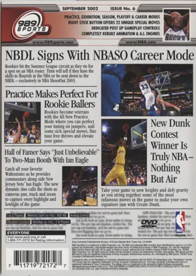 NBA ShootOut 2003 box cover back